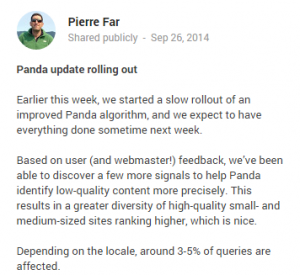 Google Panda 4.1 – Position2 Blog