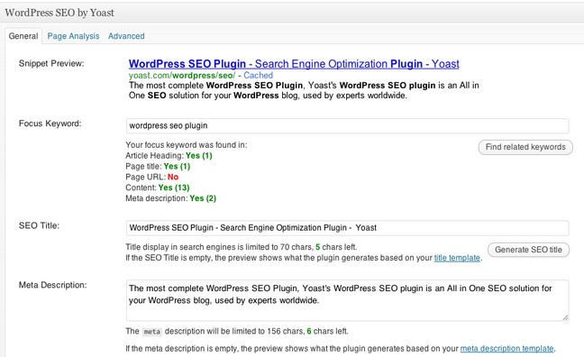 WordPress SEO plugin by Yoast